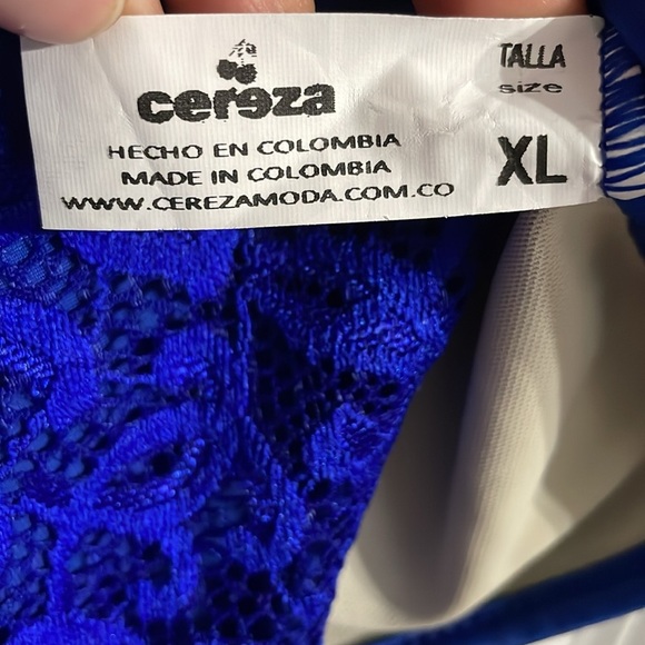 Body Shaper Faja Blouse Top Blue Lace Made in Colombia Body Control Size XL - Picture 6 of 13